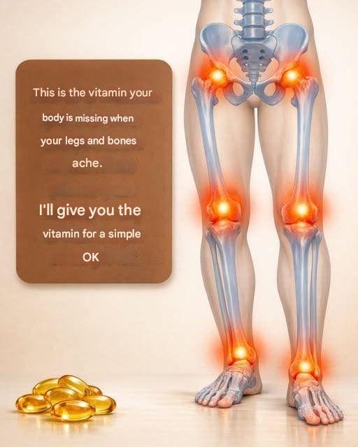 This is the vitamin your body is lacking if your legs and bones hurt. I’ll give you the vitamin for a simple OK.